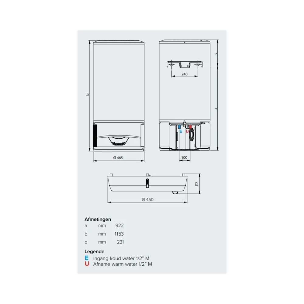 Ariston Lydos Hybrid Warmtepompboiler Energieklasse A+ 100 liter – 230 volt