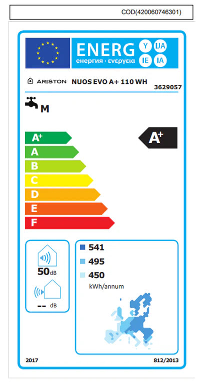 Ariston Nuos Evo Warmtepompboiler Energieklasse A+ 110 liter – 230 volt